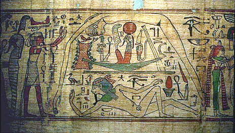 Eleventh-century BCE Egyptian Funerary Papyrus Showing Nut and Geb