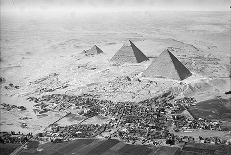 Aerial Photograph of the Great Pyramids at Giza