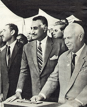 Gamel Abdel Nasser With Nikita Khrushchev During the Construction of the Aswan High Dam