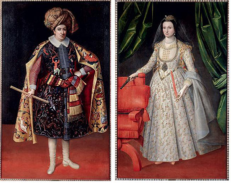 Double Portrait of Sir Robert Shirley in Persian Dress and His Wife Teresia in European Dress