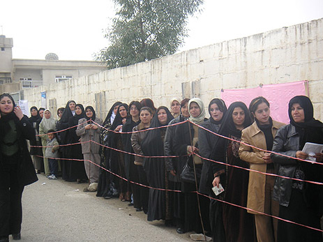 Women Waiting to Vote in Iraqi Elections, 2005